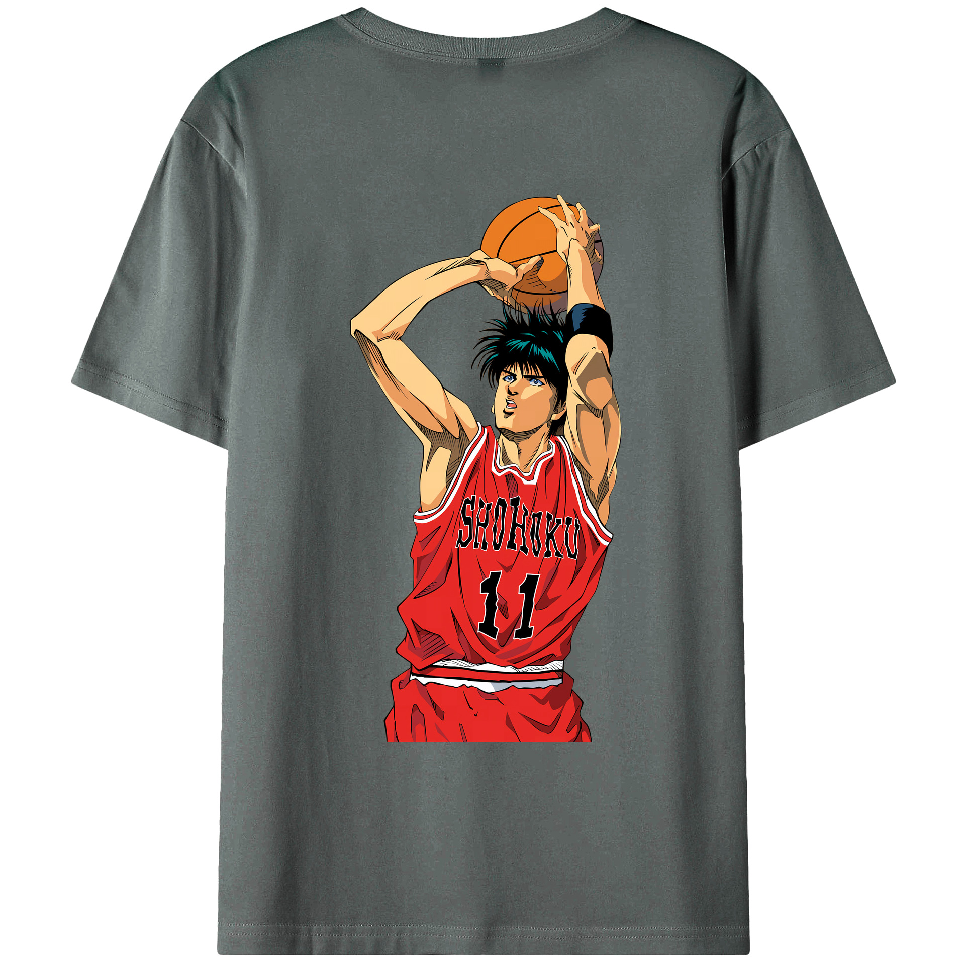 （画像用） SLAM DUNK／スラムダンク 綿100％ メンズ半袖Tシャツ（バックプリント） 通気性